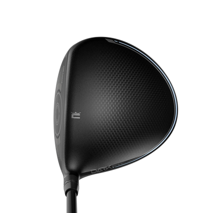 Cobra Darkspeed MAX Dam driver, svart krona med ljusblå detaljer sedd vid adress