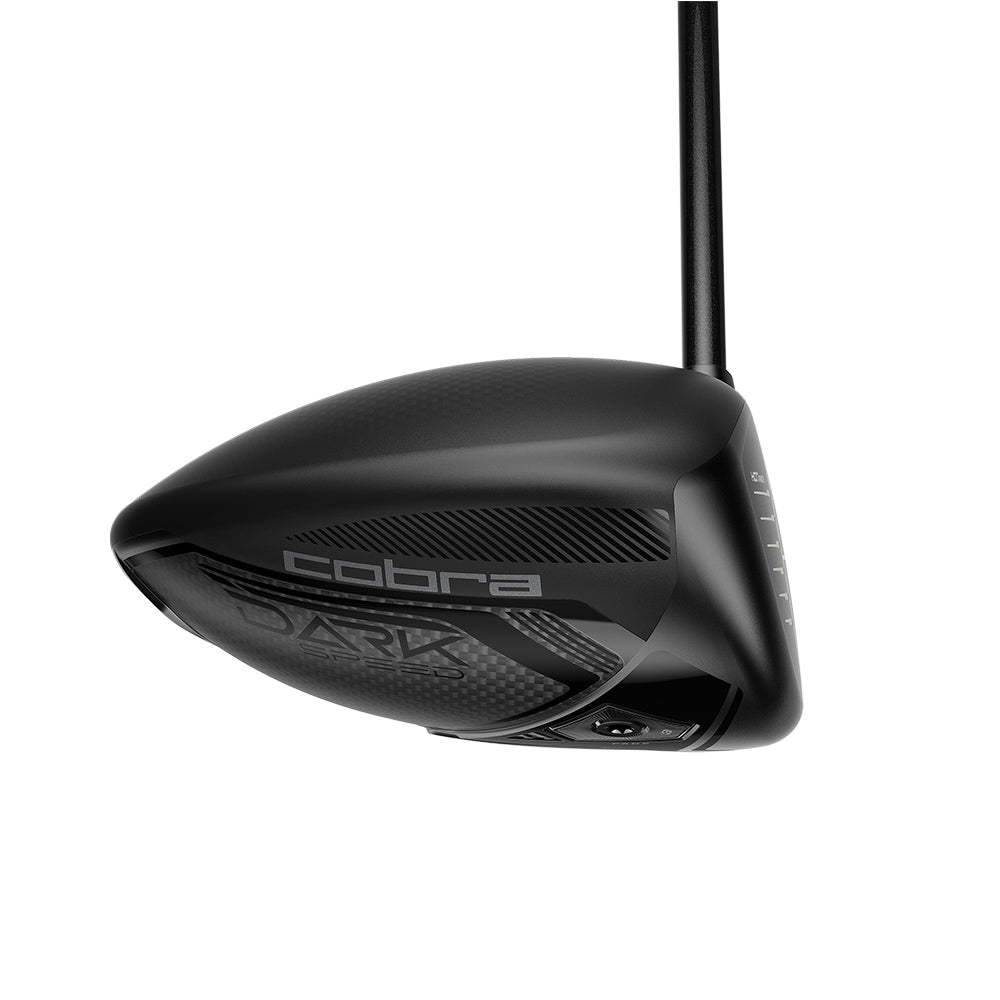 Cobra Darkspeed LS driver sedd från tåsidan med matt svart finish på hela klubbhuvudet