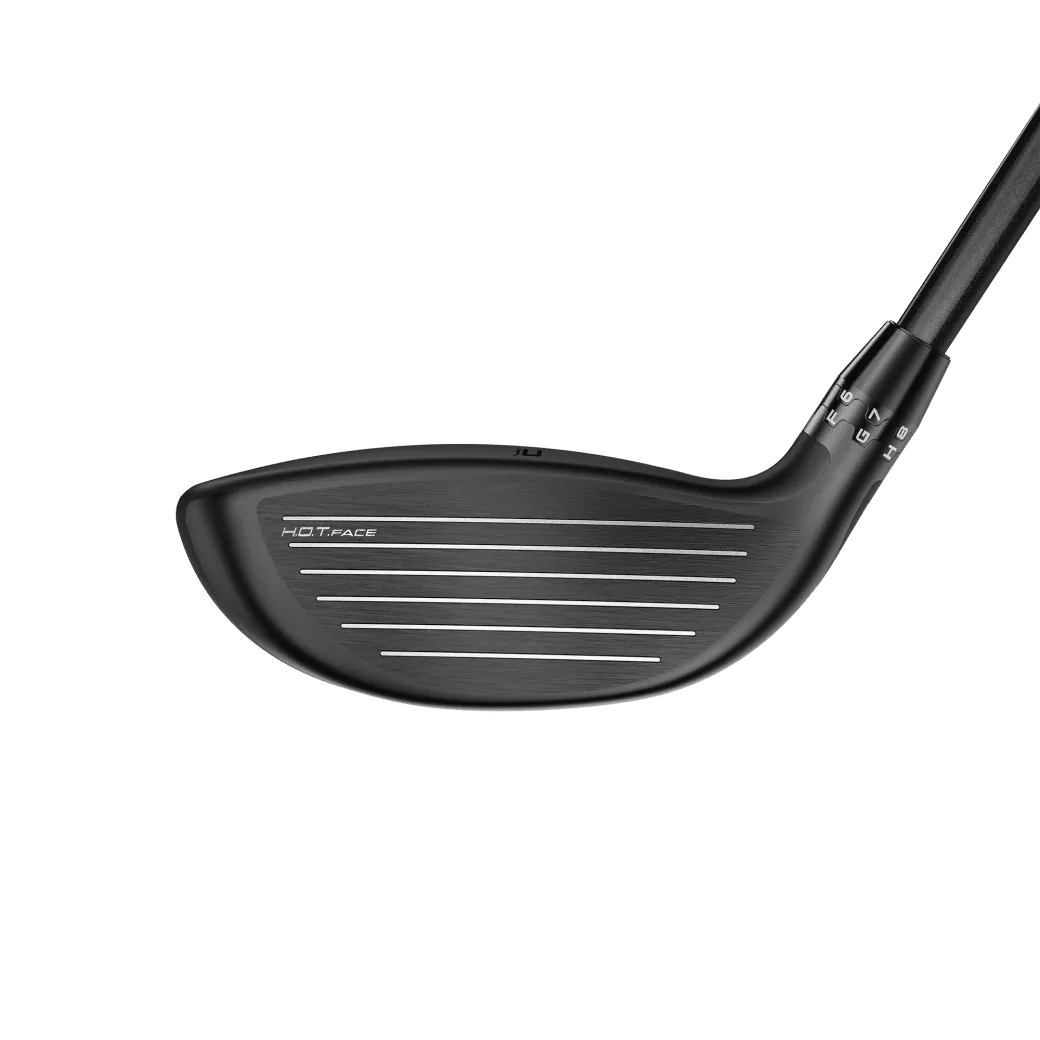 Cobra DS-Adapt LS fairwaywood, träffytan sedd framifrån