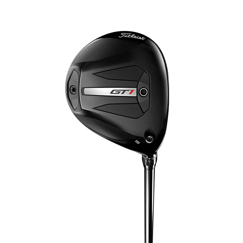 Titleist GT1 fairwaywood, klubbhuvudet sett snett framifrån