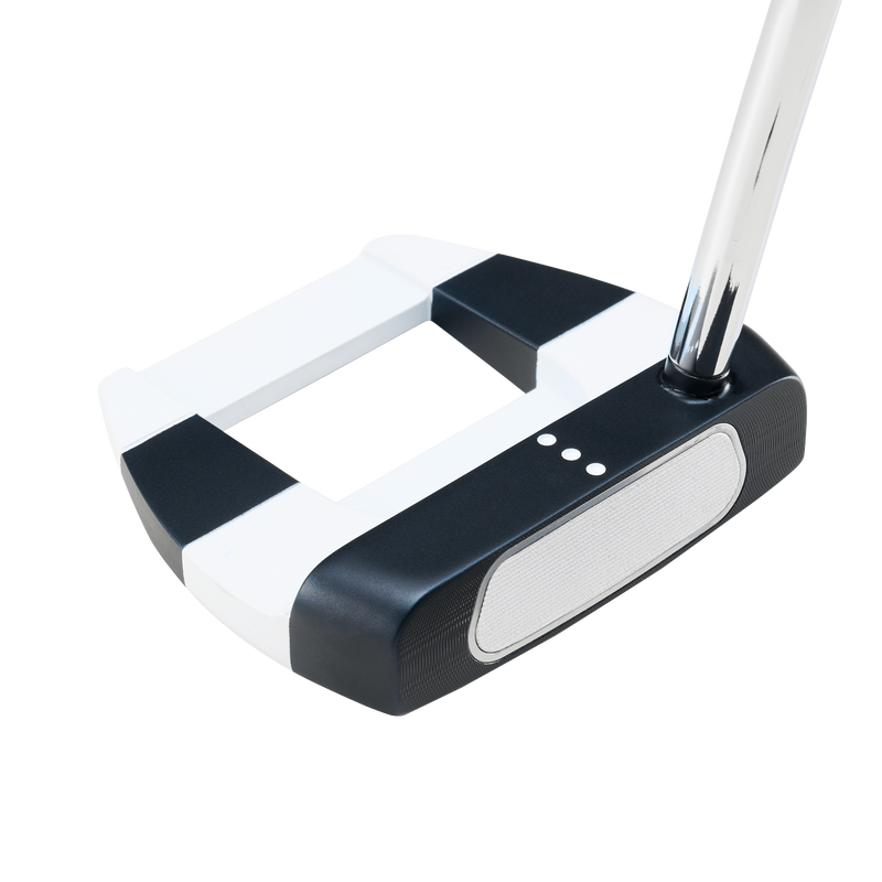 Odyssey AI-ONE Jailbird Mini DB mallet-putter, sedd ovanifrån med långsträckt siktlinje