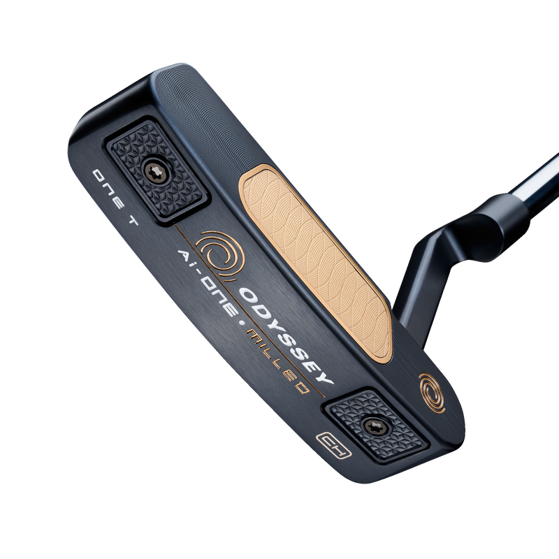 Odyssey AI-ONE Milled One helfräst blad-putter, vy av fräst träffyta och hals