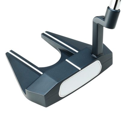 Odyssey AI-ONE Seven fang-mallet putter, sedd ovanifrån vid adress