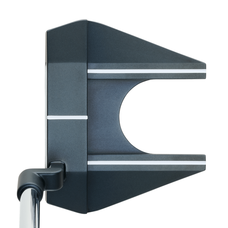 Odyssey AI-ONE Seven fang-mallet putter, vy av klubbhuvudet med vingar