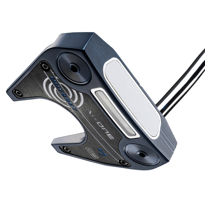 Odyssey AI-ONE Seven DB fang-mallet putter med Double Bend-hals, vy av sula
