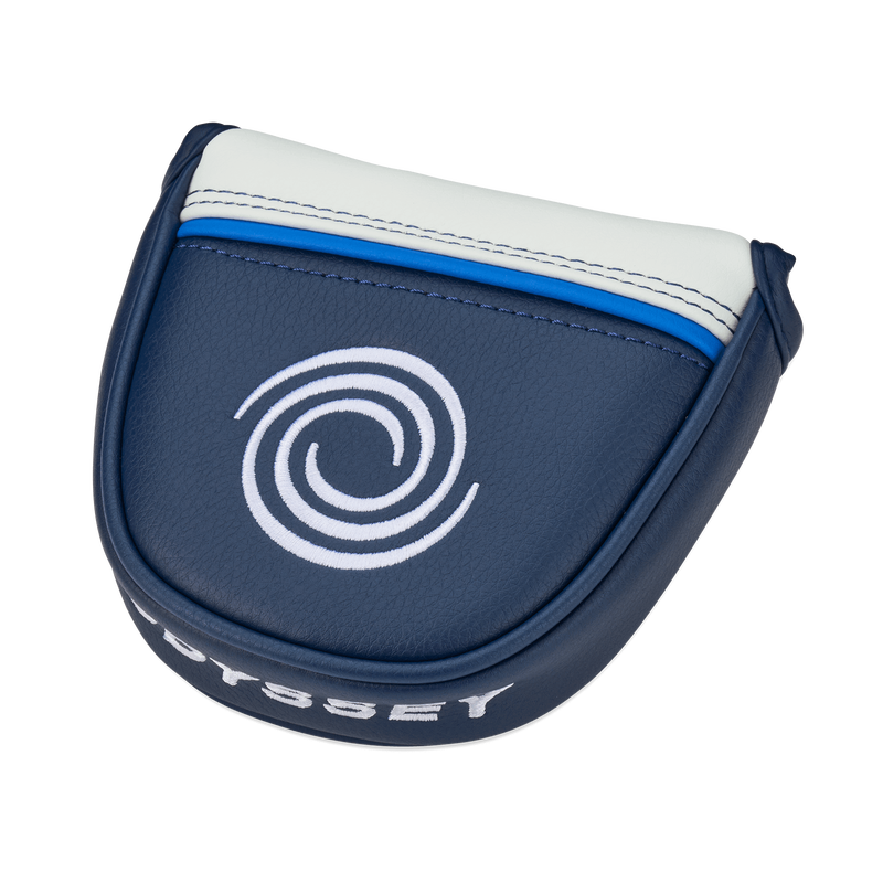 Odyssey AI-ONE Seven S fang-mallet putter med Slant-hals, vy av sula