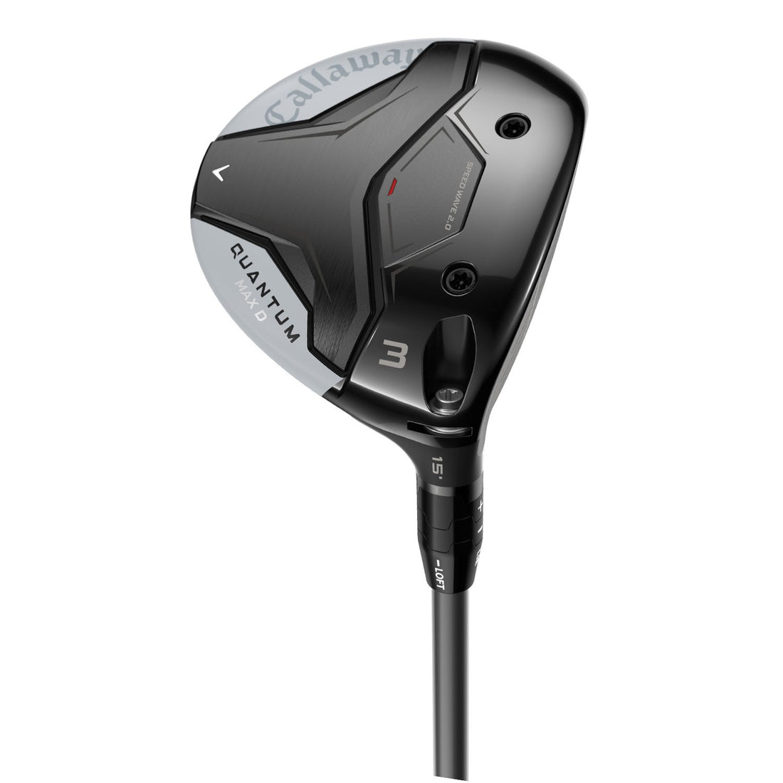 Callaway Quantum Max D fairwaywood, klubbhuvudet sett snett framifrån