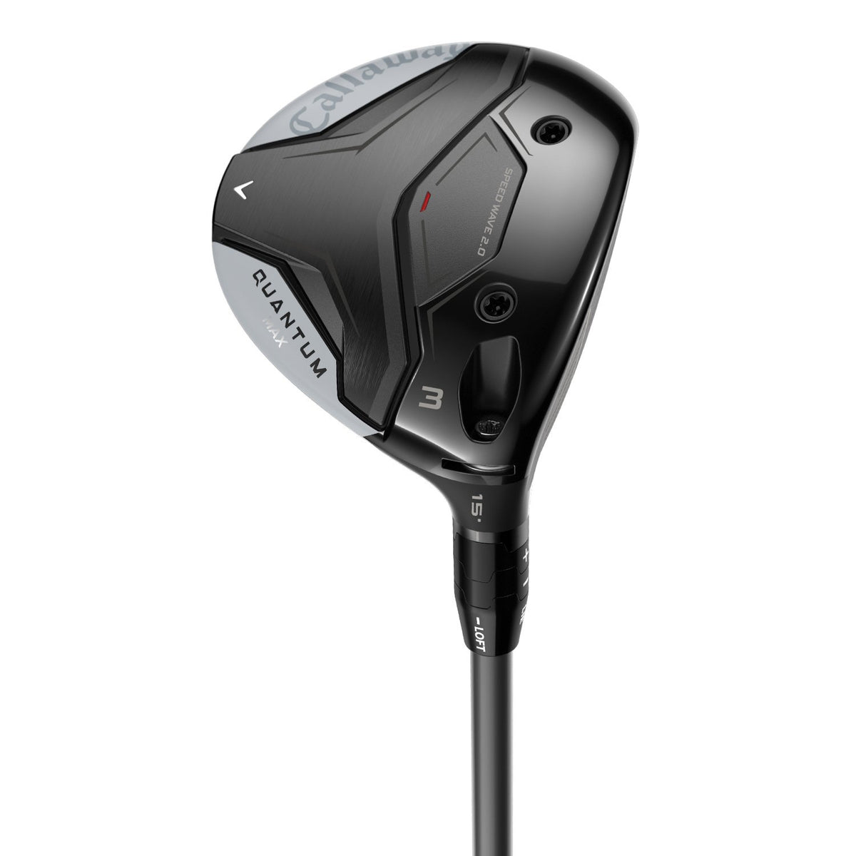 Callaway Quantum Max fairwaywood, klubbhuvudet sett snett framifrån