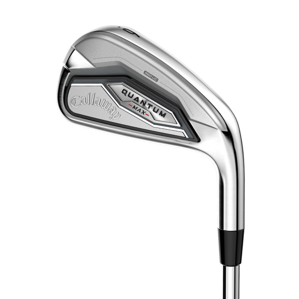 Callaway Quantum Max järnset i grafit, klubbhuvudena sedda snett framifrån