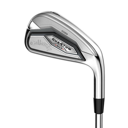 Callaway Quantum Max järnset i grafit, klubbhuvudena sedda snett framifrån