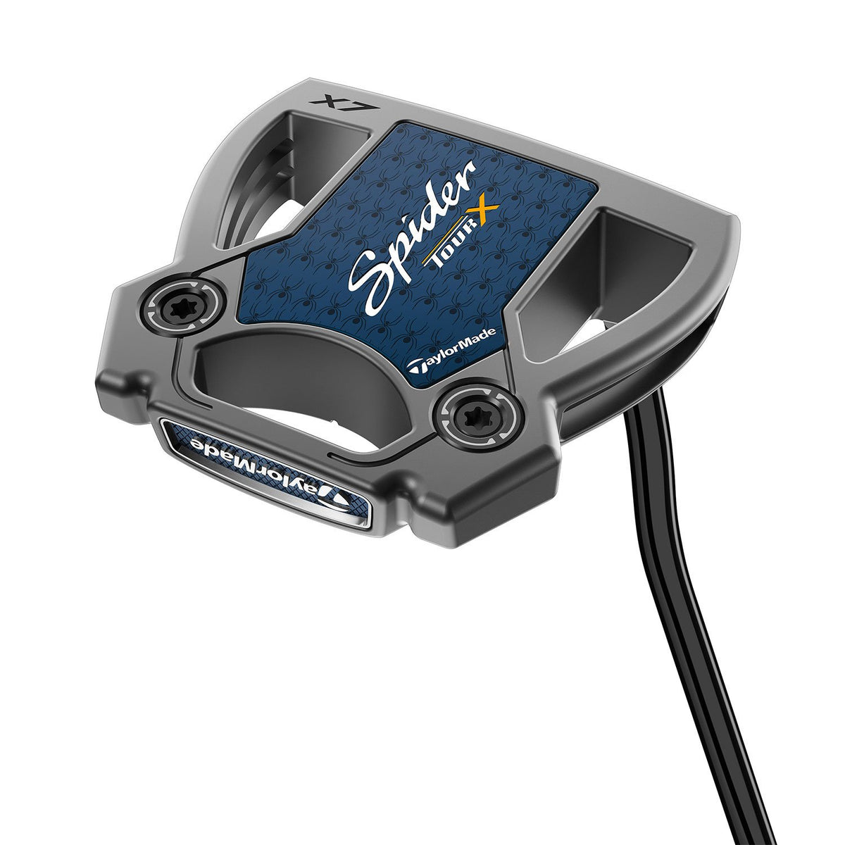 TaylorMade Spider Tour X DB double bend tour-mallet-putter, sedd ovanifrån med True Path Alignment