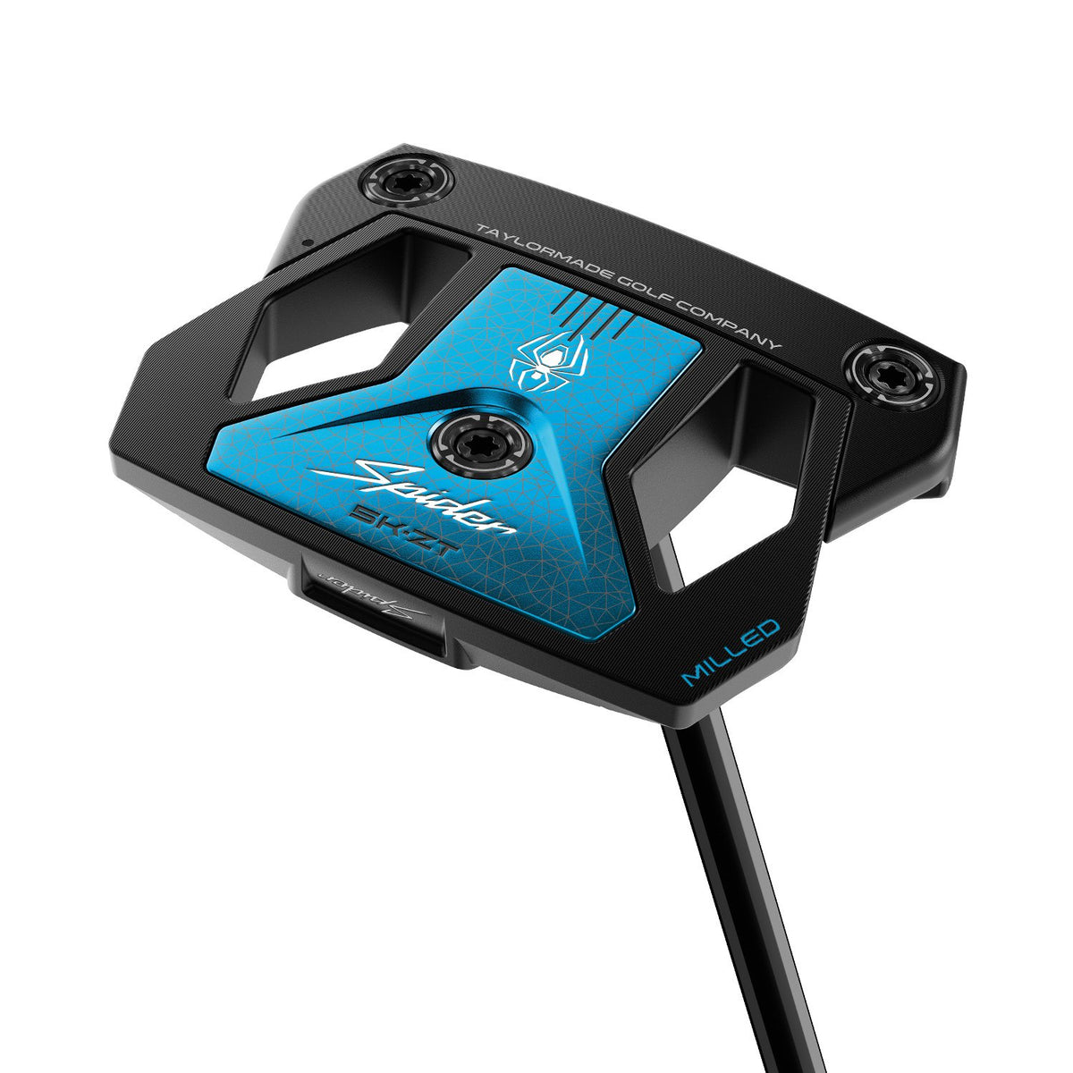 TaylorMade Spider ZT Black CB counterbalance zero-torque mallet-putter, sedd ovanifrån med Milled True Path Alignment