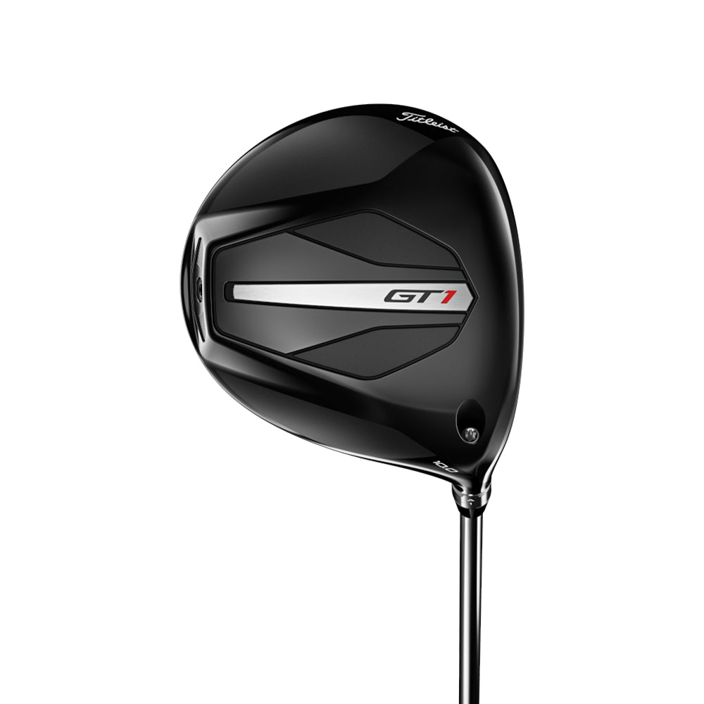 Titleist GT1 driver, klubbhuvudet sett snett framifrån
