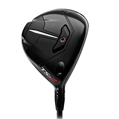 Titleist TSR2 fairwaywood, klubbhuvudet sett snett framifrån