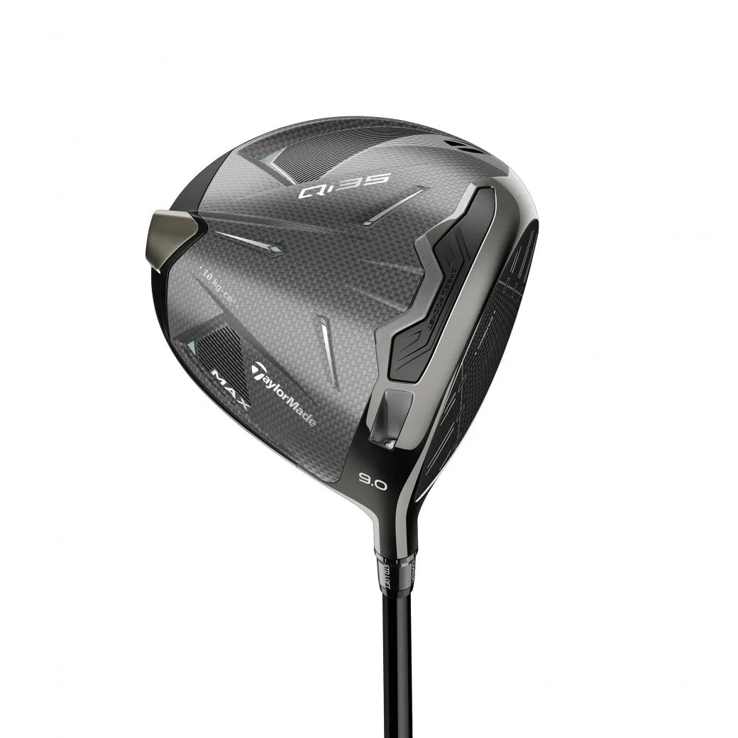 TaylorMade Qi35 Max driver, klubbhuvudet sett snett framifrån