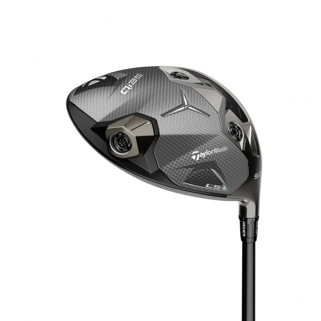 TaylorMade Qi35 LS driver sedd snett från vänster