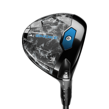 Callaway Paradym AI Smoke MAX Dam fairwaywood, klubbhuvudet sett snett framifrån