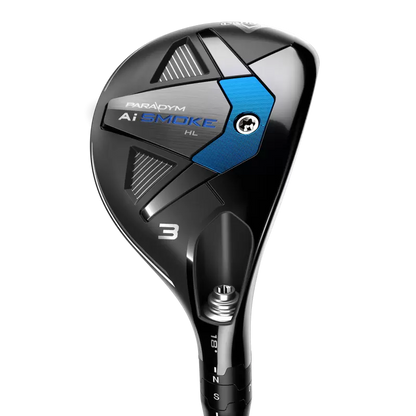 Callaway Paradym AI Smoke HL hybrid, klubbhuvudet sett snett framifrån